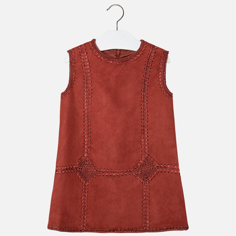 Robe fille daim brodée Mayoral