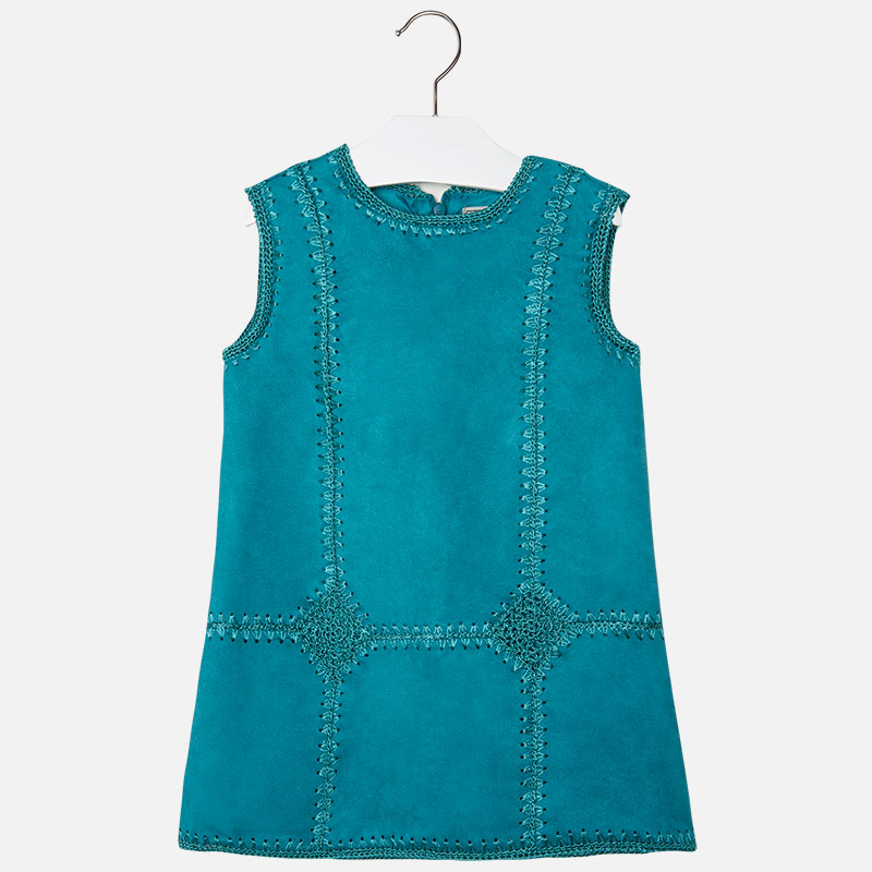 Robe fille daim brodée Mayoral