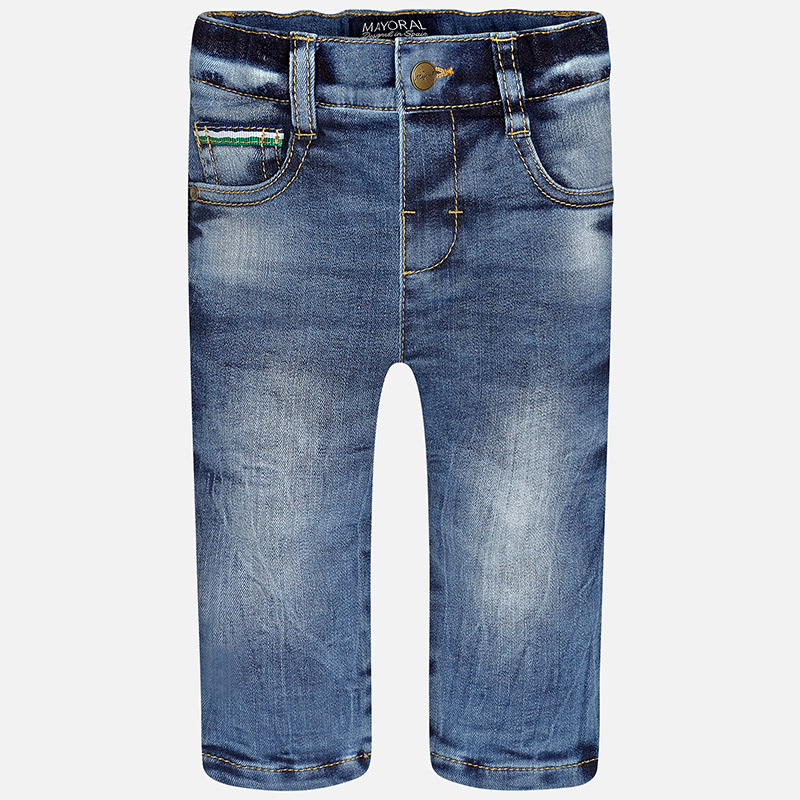 Pantalón largo tejano forrado para bebé niño Tejano