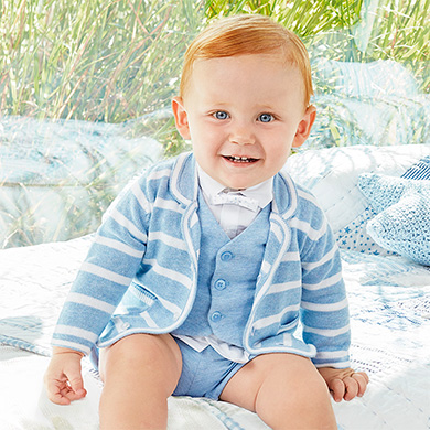 Chaqueta bebé niño tricot con solapas