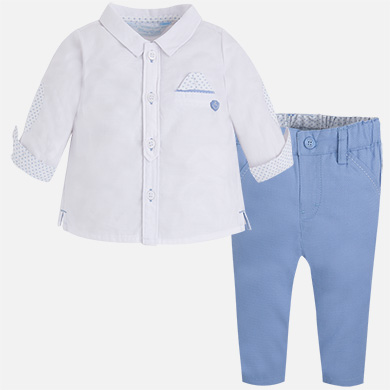 Pantalón largo camisa manga larga bebé niño