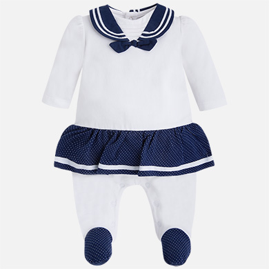 Pijama bebé niña recién nacida con volante