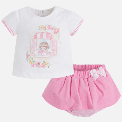 Falda bebé niña camiseta manga corta