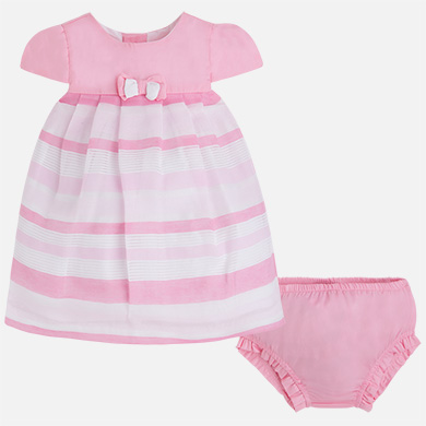 Vestido bebé niña 2 piezas a rayas