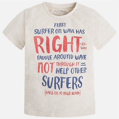 Camiseta niño manga corta cuello canalé