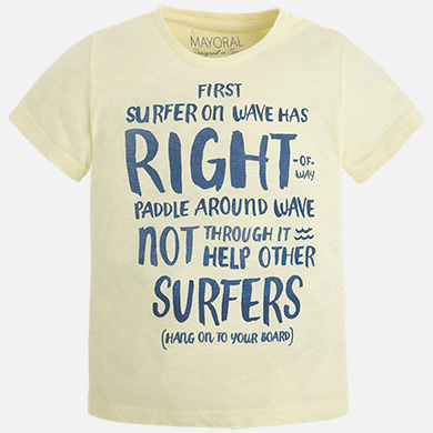 Camiseta niño manga corta cuello canalé