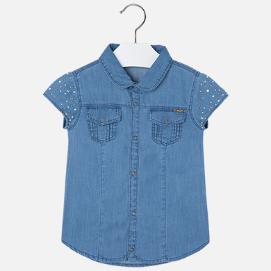 Blusa niña estilo tejano con tachuelas