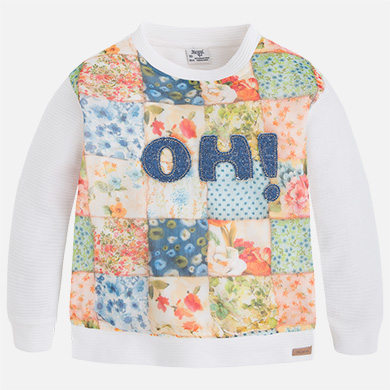 Jersey de niña con aplique de letras