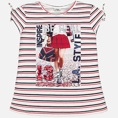Camiseta mangas con nudos para niña
