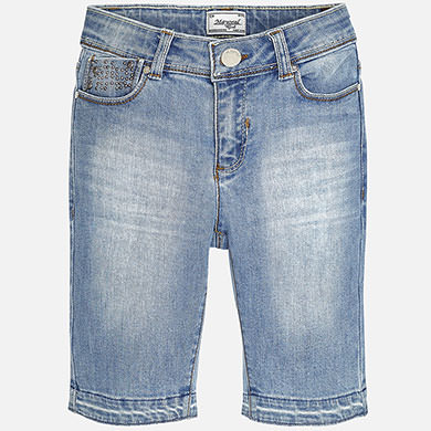 Pantalón corto vaquero estilo ciclista de niña