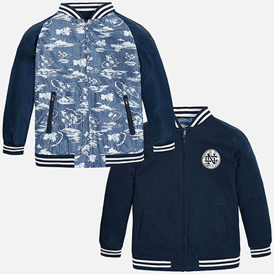 Sudadera reversible tipo beisbolera de niño
