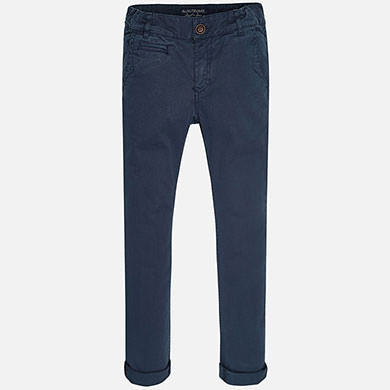 Pantalón largo en sarga bajo vuelto de niño