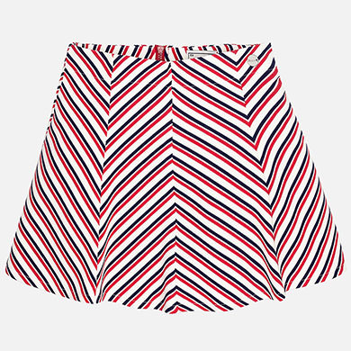 Falda corta diseño zigzag cierre cremallera niña