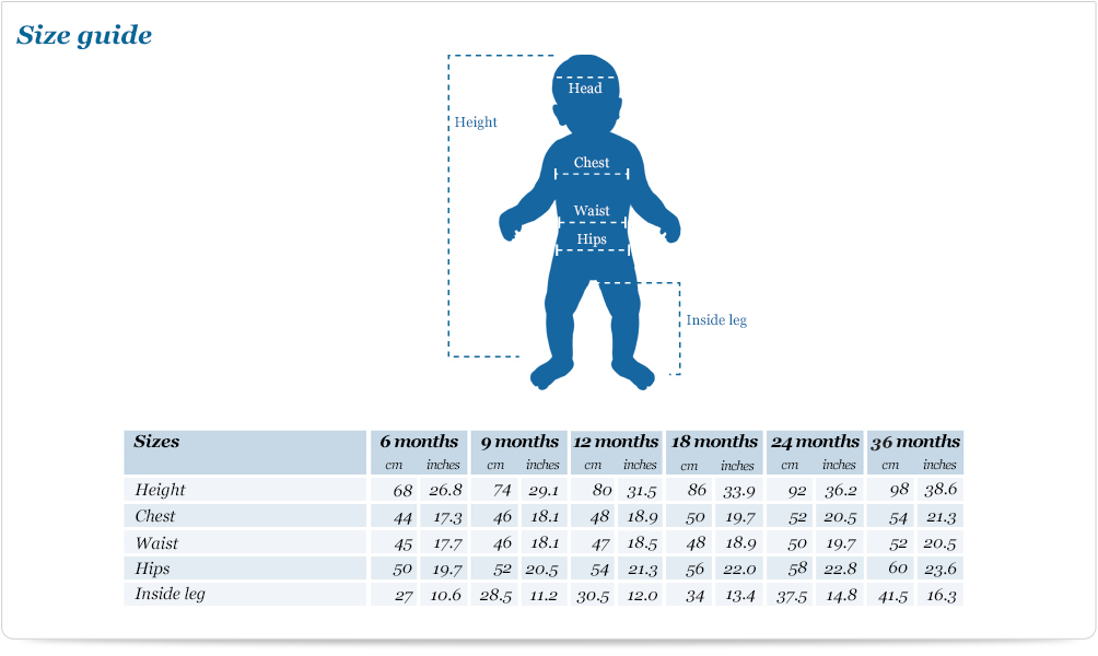 Sweater Size Chart For Babies