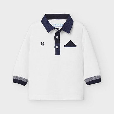 baby boy white polo shirt