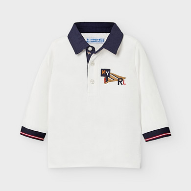 baby boy white polo shirt