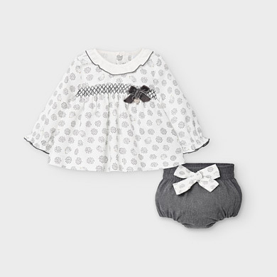 Set Hoschen Und Bluse Neugeborene Madchen Graphit Mayoral