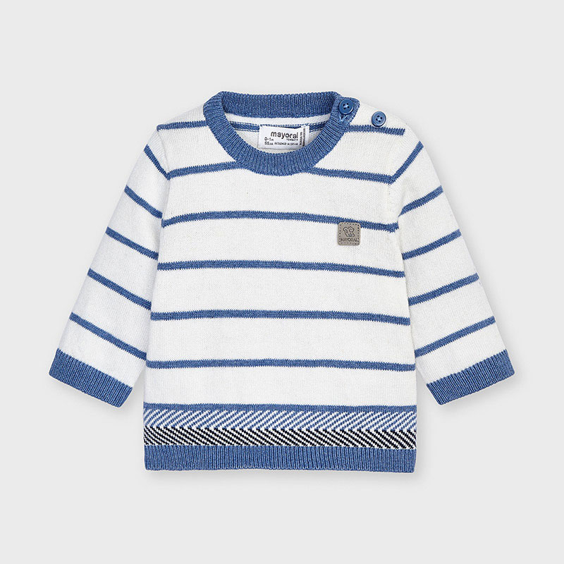 casual round neck long sleeve stripe sweater
