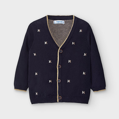 blue knitted cardigan baby boy