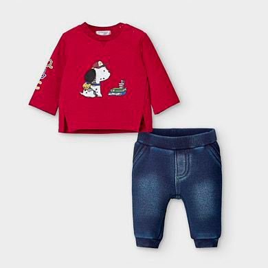 infant boy red pants