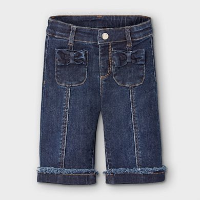 denim culotte shorts