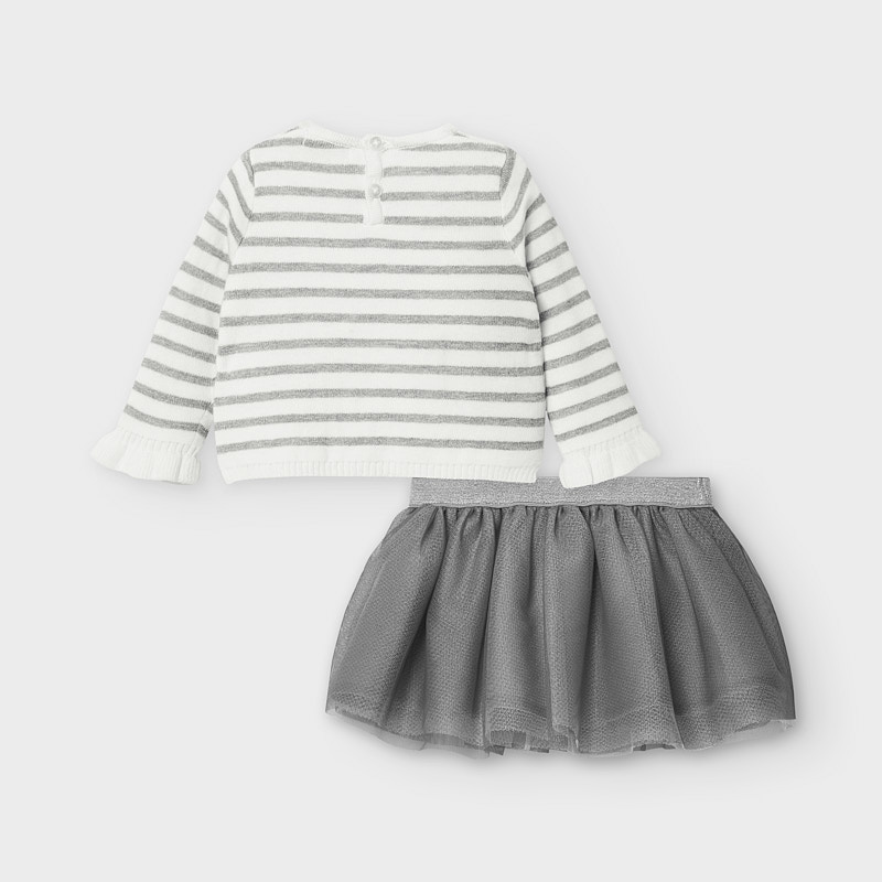 white tulle fabric skirt