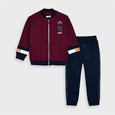 boys burgundy tracksuit