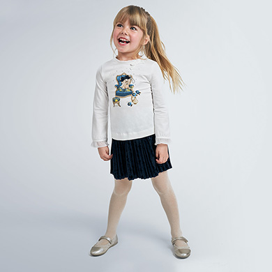 navy velvet pleated skirt