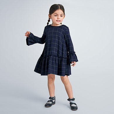 navy blue plaid dress
