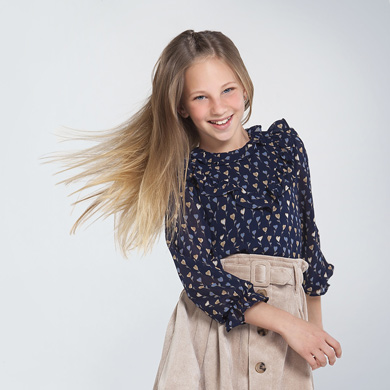 navy blue chiffon blouse