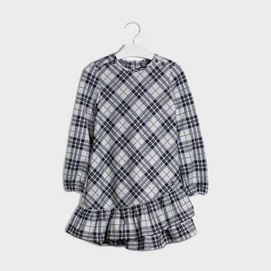 Vestito Jacquard Quadri Ragazza Panna Mayoral