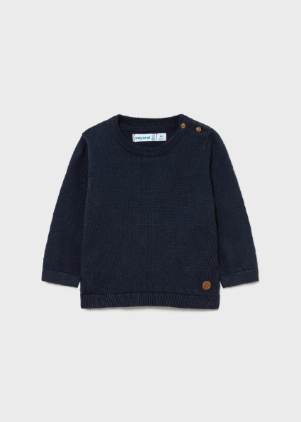 Crew Neck Sweater Baby Boy Blue Mayoral