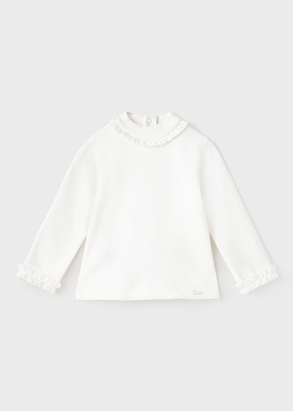 white high neck sweater for baby girl