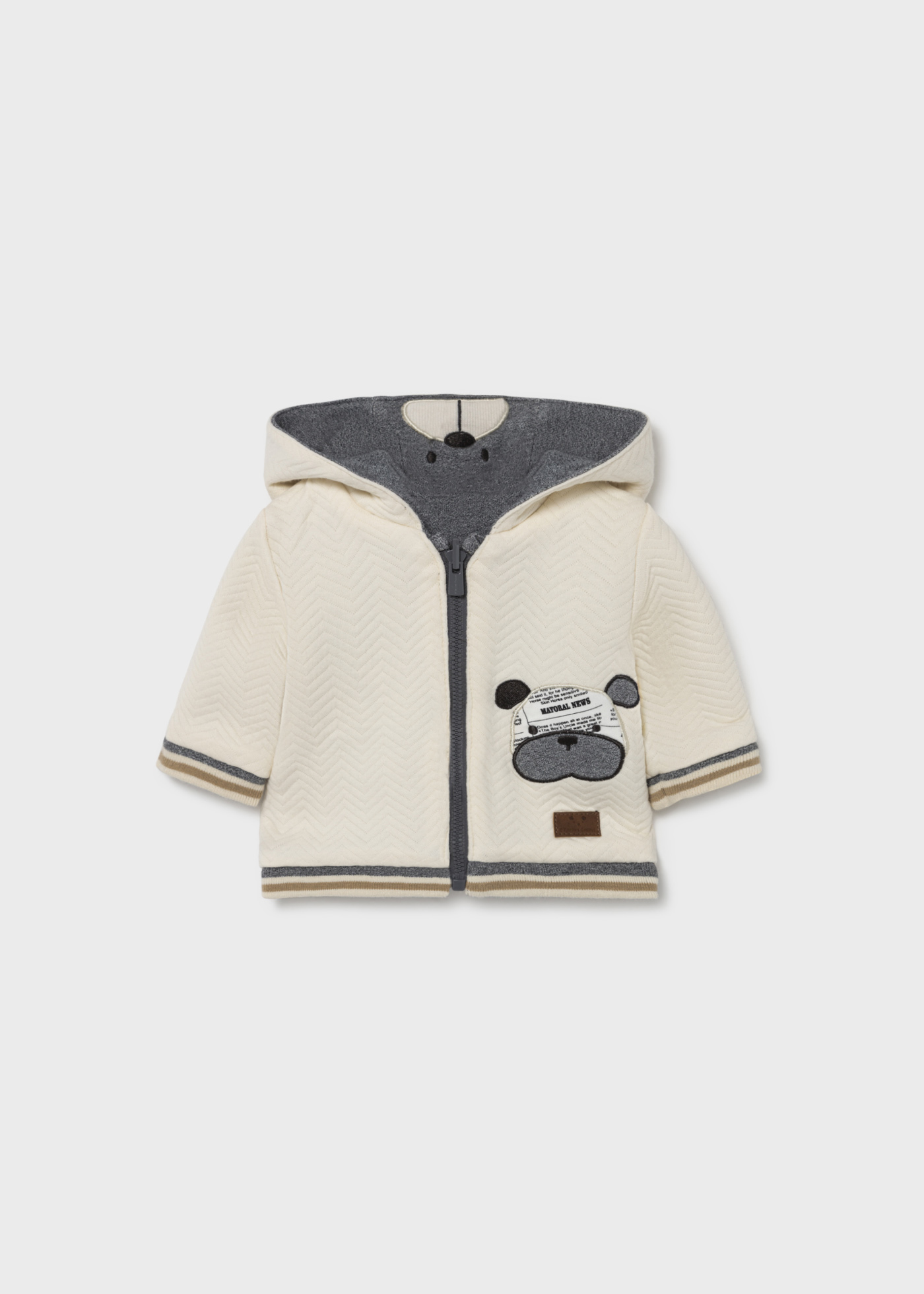 Reversible Hoodie Newborn Boy Mix Grey Mayoral