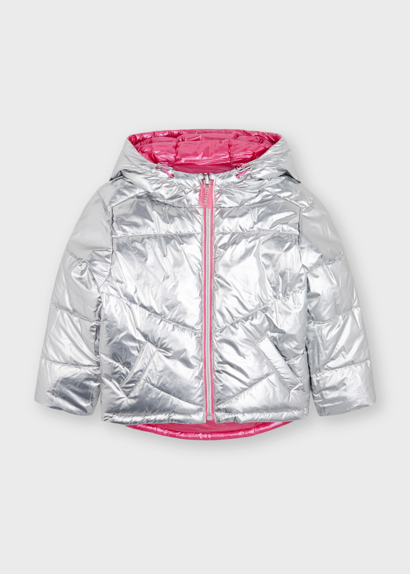 Ecofriends Reversible Coat For Girl Silver Mayoral