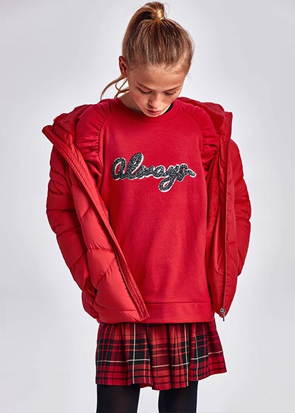 girls red check dress