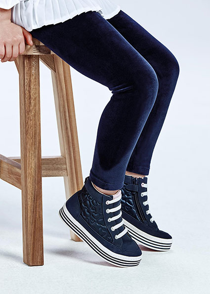 navy platform boots