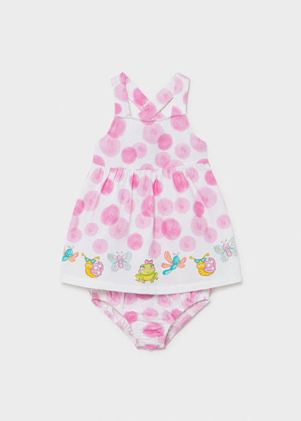 Robe Ecofriends Tricot A Pois Culotte Bebe Fille Camelia Mayoral