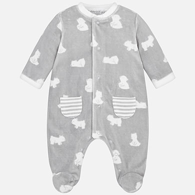Pijama aveludado estampado bebé menino