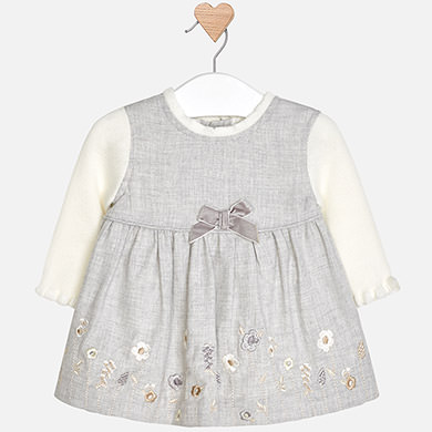 Vestido pichi bordado para bebé menina