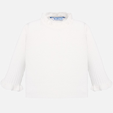 Camiseta manga larga cuello volante bebé niña