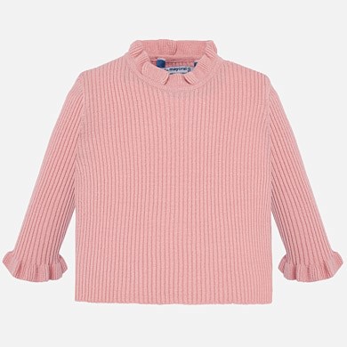 Camiseta manga larga cuello volante bebé niña