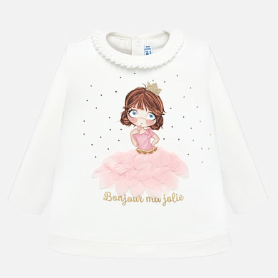 Camiseta manga larga princesa bebé niña
