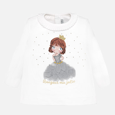 Camiseta manga larga princesa bebé niña