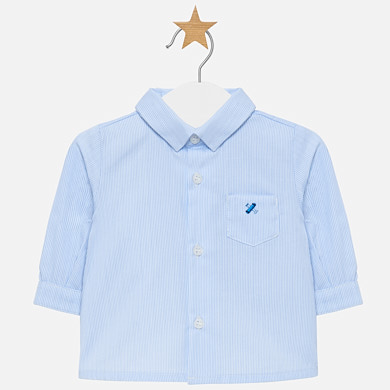 Long sleeved patterned shirt for newborn boy