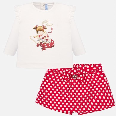 Polka dot shorts and t-shirt set for baby girl