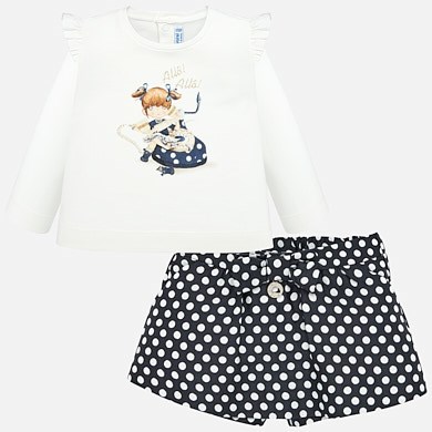 Polka dot shorts and t-shirt set for baby girl