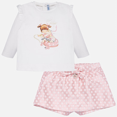 Polka dot shorts and t-shirt set for baby girl