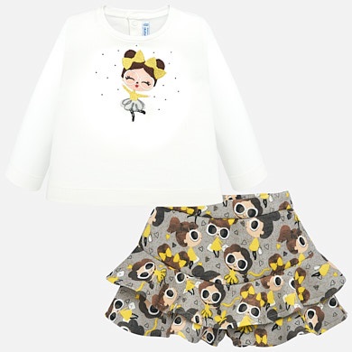 T-shirt and ruffled skort set for baby girl