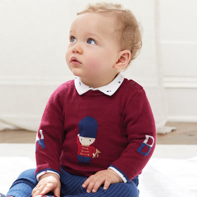 Jumper with design for newborn boy